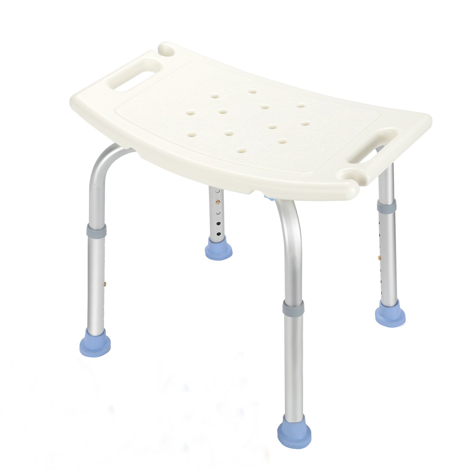 SWANEW Duschhocker 33-51cm Höhenverstellbar Duschstuhl, Stabil Duschhilfe, Anti-Rutsch Duschsitz, Badsitz für Senioren, Menschen, Belastbar bis 136 kg