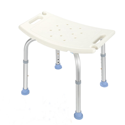 SWANEW Duschhocker 33-51cm Höhenverstellbar Duschstuhl, Stabil Duschhilfe, Anti-Rutsch Duschsitz, Badsitz für Senioren, Menschen, Belastbar bis 136 kg