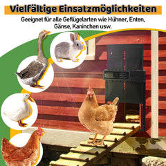 SWANEW Automatische Hühnerklappe Solar Haustierklappe Hühnerstalltür 33x24.5cm