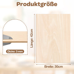 SWANEW Sperrholzplatte, Walnuss Sperrholz, A3/A4, 3mm, Linde holzplatte, Bastelhölzer Holz für Modellbau Laserschnit, Laser Gravur, Malerei DIY