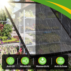 SWANEW Abdeckplane Wasserdicht, Transparente Plane mit ösen und Seil, Gartenplane, für Terrasse Gewächshaus