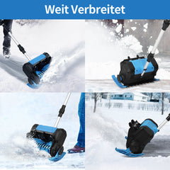SWANEW Akku-Schneefräse, Schneekehrmaschine, Elektrischer Räumer, mit 2Akku und Ladegerät Räumer