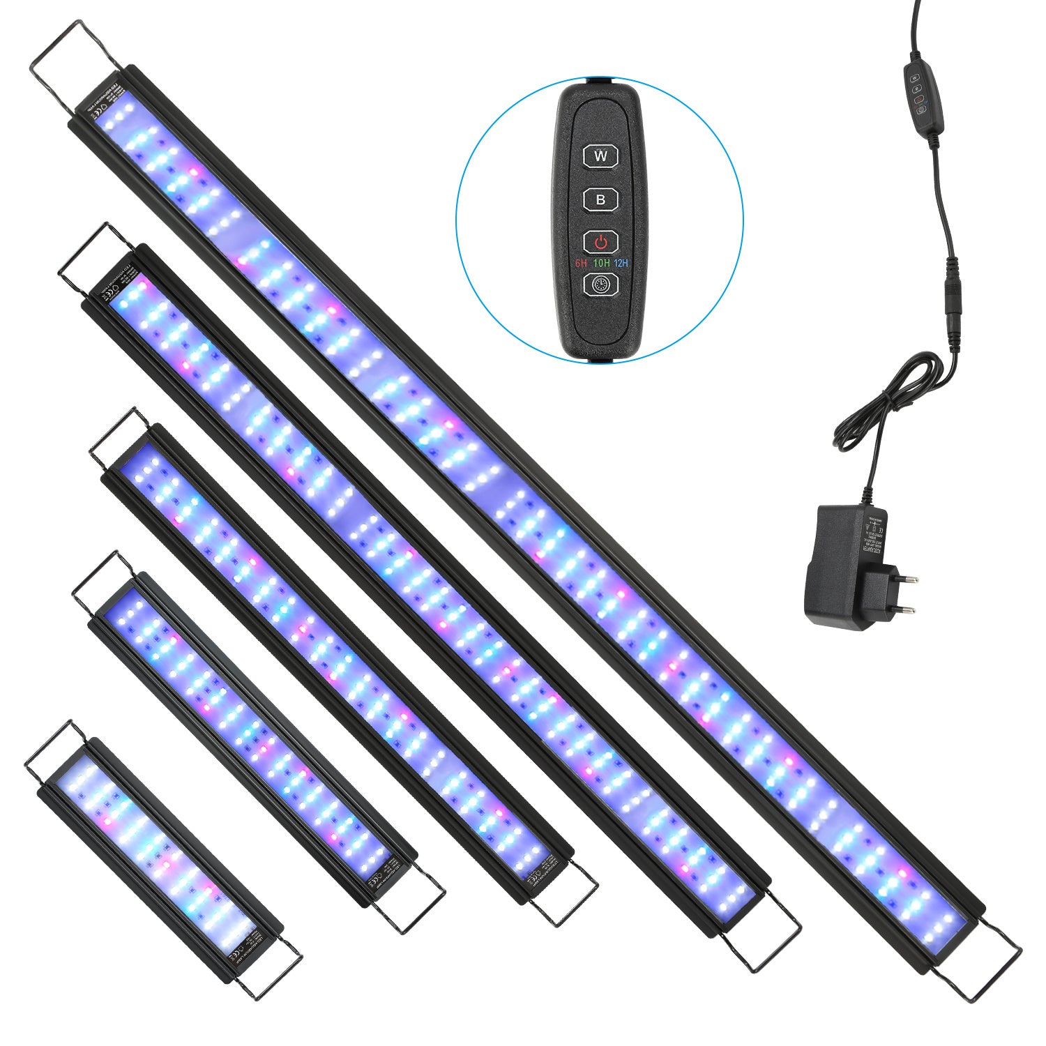SWANEW Aquarium LED Beleuchtung RGB Spectrum, Aquarienbeleuchtung Dimmbare, Aquarium Lampe mit ausziehbarer Halterung, Aquariumleuchte