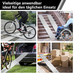SWANEW 2X Auffahrrampe 160cm, Rutschfeste Verladeschiene Verladerampe 400kg, Auto Laderampe Verzinkter Stahl