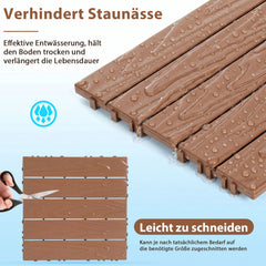 SWANEW 30x30cm PP Terrassenfliesen, Balkonfliesen, Klick-Verlegung