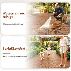SWANEW 30x30cm PP Terrassenfliesen, Balkonfliesen, Klick-Verlegung