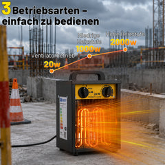 SWANEW Heizlüfter 2000W, 3000W, Bauheizer mit Metallgehäuse