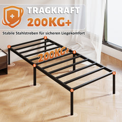 SWANEW Bettgestell Metallbett 90 x 200 cm, Geräuschfrei