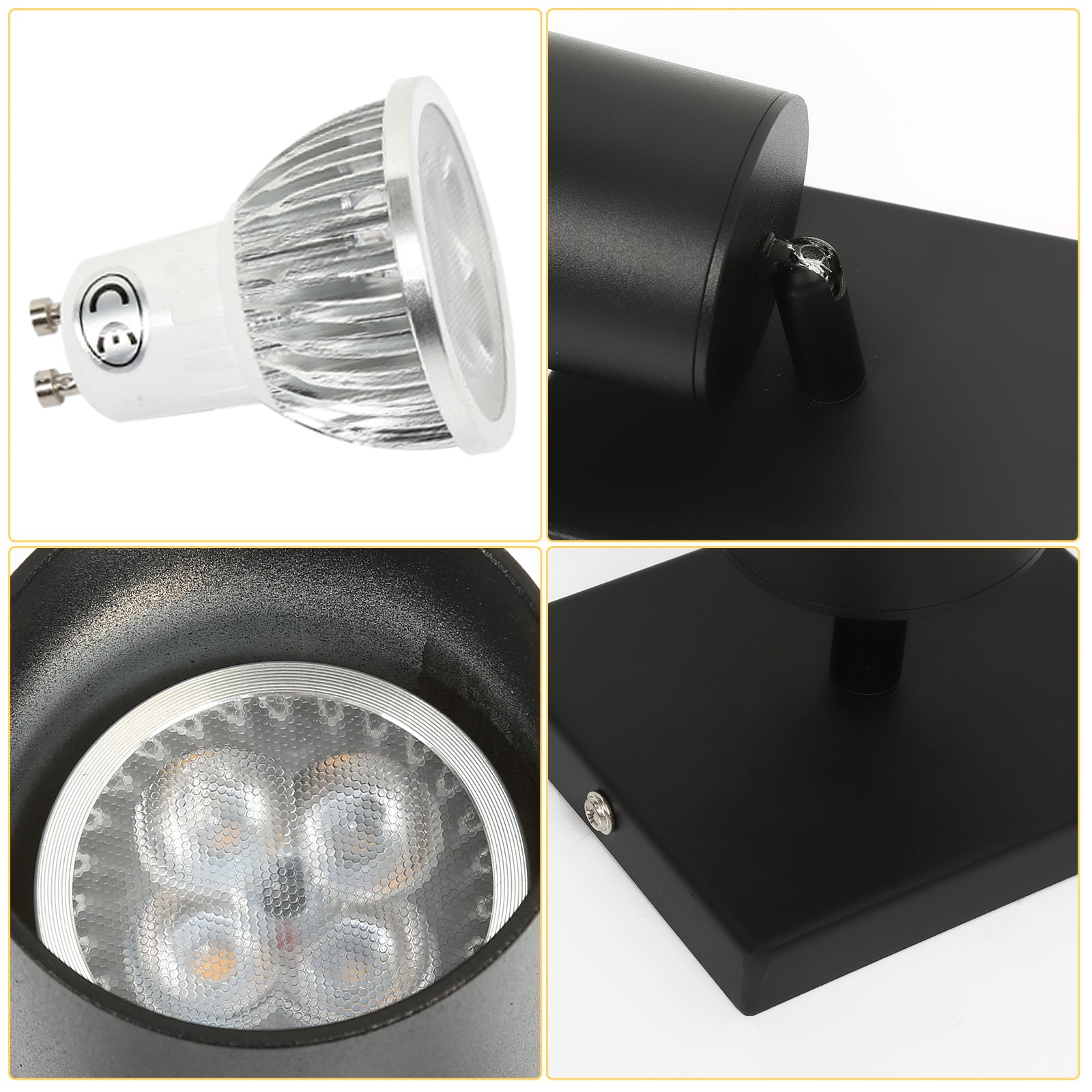 SWANEW Deckenstrahler GU10 4W, Drehbar 350° Deckenleuchte Strahler, Warmweiß 1/2/3-flammig Deckenspot, Wandstrahler, Deckenlampe