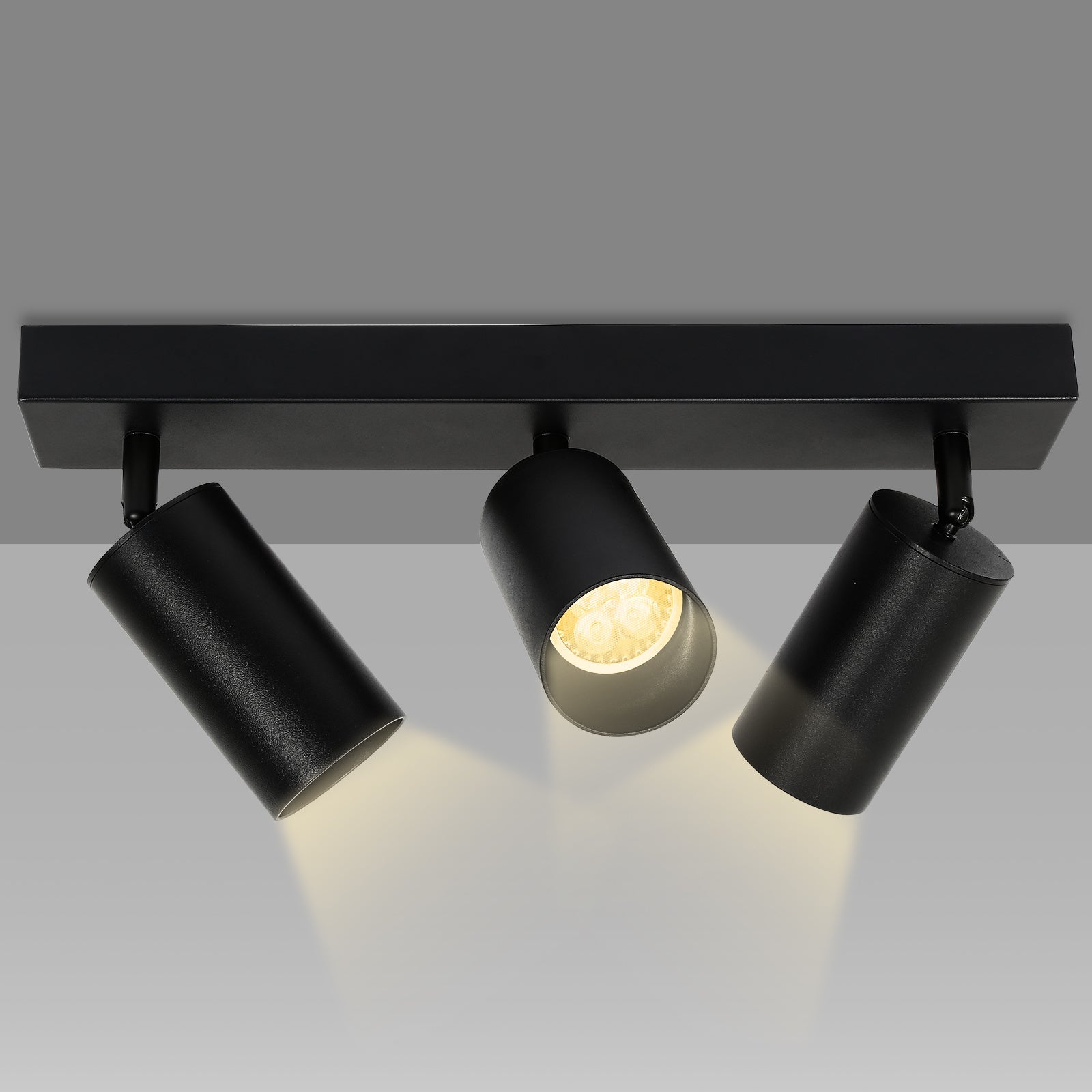 SWANEW Deckenstrahler GU10 4W, Drehbar 350° Deckenleuchte Strahler, Warmweiß 1/2/3-flammig Deckenspot, Wandstrahler, Deckenlampe