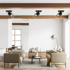 SWANEW Deckenstrahler GU10 4W, Drehbar 350° Deckenleuchte Strahler, Warmweiß 1/2/3-flammig Deckenspot, Wandstrahler, Deckenlampe