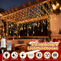 SWANEW Eiszapfen Lichterkette, mit Fernbedienung, Außen, 8 Modi & Timer, Weihnachtsdeko