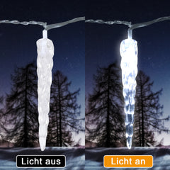 SWANEW Eiszapfen lichterkette, 40LEDs Eiszapfen, Weihnachtsbeleuchtung Innen & Außen Deko