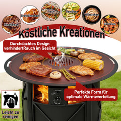 SWANEW Feuerplatte 80 cm aus Carbonstahl