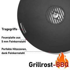 SWANEW Feuerplatte 80 cm aus Carbonstahl