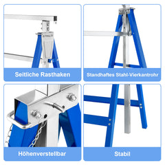 SWANEW Gerüstbock, Arbeitsbock Höhenverstellbar 7-stufig (80-130cm)