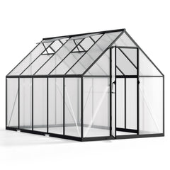 SWANEW Gewächshaus Aluminium, 4 mm Polycarbonat-Hohlkammerplatten, mit Fenster & Metall-Türgriff