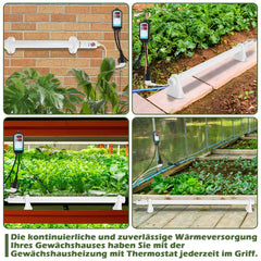 SWANEW Gewächshausheizung, 55W/90W/135W Gewächshaus Heizung, Elektrische Heizung mit eingebautem, für Gewächshäuser