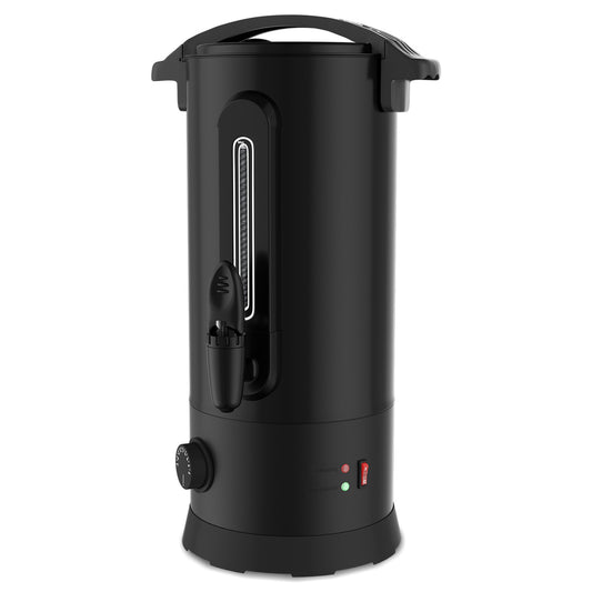 SWANEW Glühweinkocher 10L Schwarz, 1800W Heißgetränkespender, Glühweinkessel Edelstahl, Überhitzungsschutz