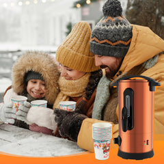 SWANEW Glühweinkocher 8L, inkl. 1500W Heißgetränkeautomat, Edelstahl Glühweinkessel, Thermostat 30–110°C, inkl. 10 Tassen