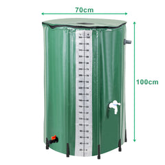 SWANEW Faltbare Regentonne, 380L Regenwassertank Mit Wasserhahn und Ablassventil, Tragbarer Wasserspeicher Regenfass, PVC Wassertank (Mit Skala)