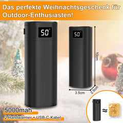 SWANEW 2x Handwärmer Elektrisch, Taschenwärmer, 10000mAh USB Wiederaufladbar