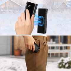 SWANEW 2x Handwärmer Elektrisch, Taschenwärmer, 10000mAh USB Wiederaufladbar