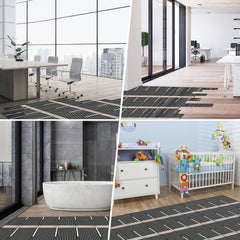 SWANEW Infrarot Heizfolie 220W/m², 1,0 m² Elektrische Fußbodenheizung, 50x200cm Heizboden