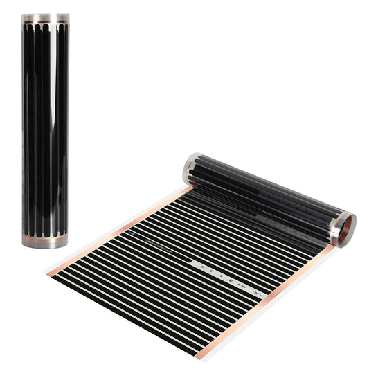 SWANEW Infrarot Heizfolie 220W/m², 1,0 m² Elektrische Fußbodenheizung, 50x200cm Heizboden