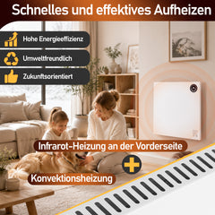 SWANEW Infrarotheizung 400/750/1000W, mit Thermostat und Fernbedienung