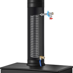 SWANEW Kaminofenrohr Edelstahl Ø12cm/15cm, Ofenrohr mit integrierter Heizspirale, Abgasrohr für Kamin & Holzofen
