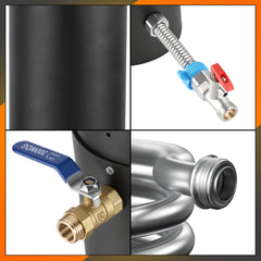 SWANEW Kaminofenrohr Edelstahl Ø12cm/15cm, Ofenrohr mit integrierter Heizspirale, Abgasrohr für Kamin & Holzofen