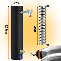 SWANEW Kaminofenrohr Edelstahl Ø12cm/15cm, Ofenrohr mit integrierter Heizspirale, Abgasrohr für Kamin & Holzofen