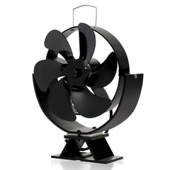 SWANEW Kaminventilator 6 Blätter mit Thermometer, Einstellbarer Winkel Ofenventilator ohne strom