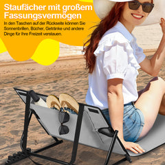 SWANEW Strandmatte mit Rückenlehne 145 cm, Strandliege Faltbare mit Einstellbar 5-stufige Höhe