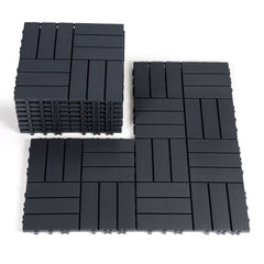 SWANEW Terrassenfliesen 30x30x2cm, PP Balkonfliesen, mit Drainage-Klicksystem