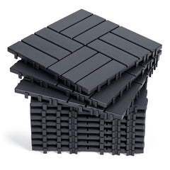 SWANEW Terrassenfliesen 30x30x2cm, PP Balkonfliesen, mit Drainage-Klicksystem