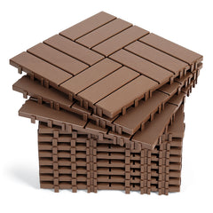 SWANEW Terrassenfliesen 30x30x2cm, PP Balkonfliesen, mit Drainage-Klicksystem