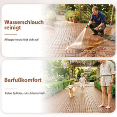 SWANEW Terrassenfliesen 30x30x2cm, PP Balkonfliesen, mit Drainage-Klicksystem