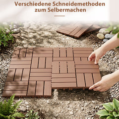 SWANEW Terrassenfliesen 30x30x2cm, PP Balkonfliesen, mit Drainage-Klicksystem