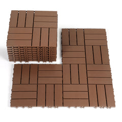 SWANEW Terrassenfliesen 30x30x2cm, PP Balkonfliesen, mit Drainage-Klicksystem