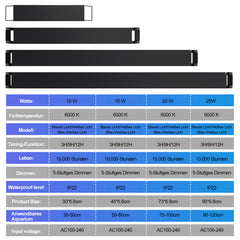SWANEW LED Aquarium Beleuchtung, 16W/20W/25W, Aquariumbeleuchtung Weiß Blau, Aquarium Lampe mit Verstellbarer Halterung, für 90cm-120cm Süßwasser-Aquarien