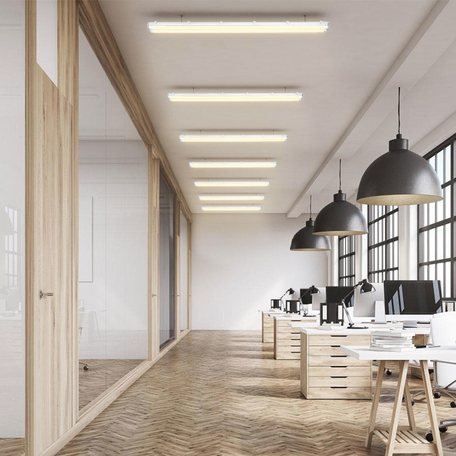 SWANEW LED Feuchtraumleuchte 18W/24W, 120cm/150cm Wannenleuchte, Kaltweiß/Neutralweiß, Doppelt T8 LED Werkstattlampe, Röhrenlampe IP65 Wasserfest