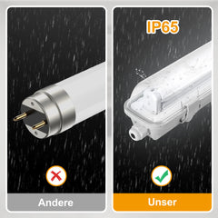 SWANEW LED Feuchtraumleuchte 18W/24W, Wannenleuchte 4000K Neutralweiß, T8 LED Röhre, Feuchtraumlampe IP65 Wasserfest Röhrenlampe, Werkstattlampe