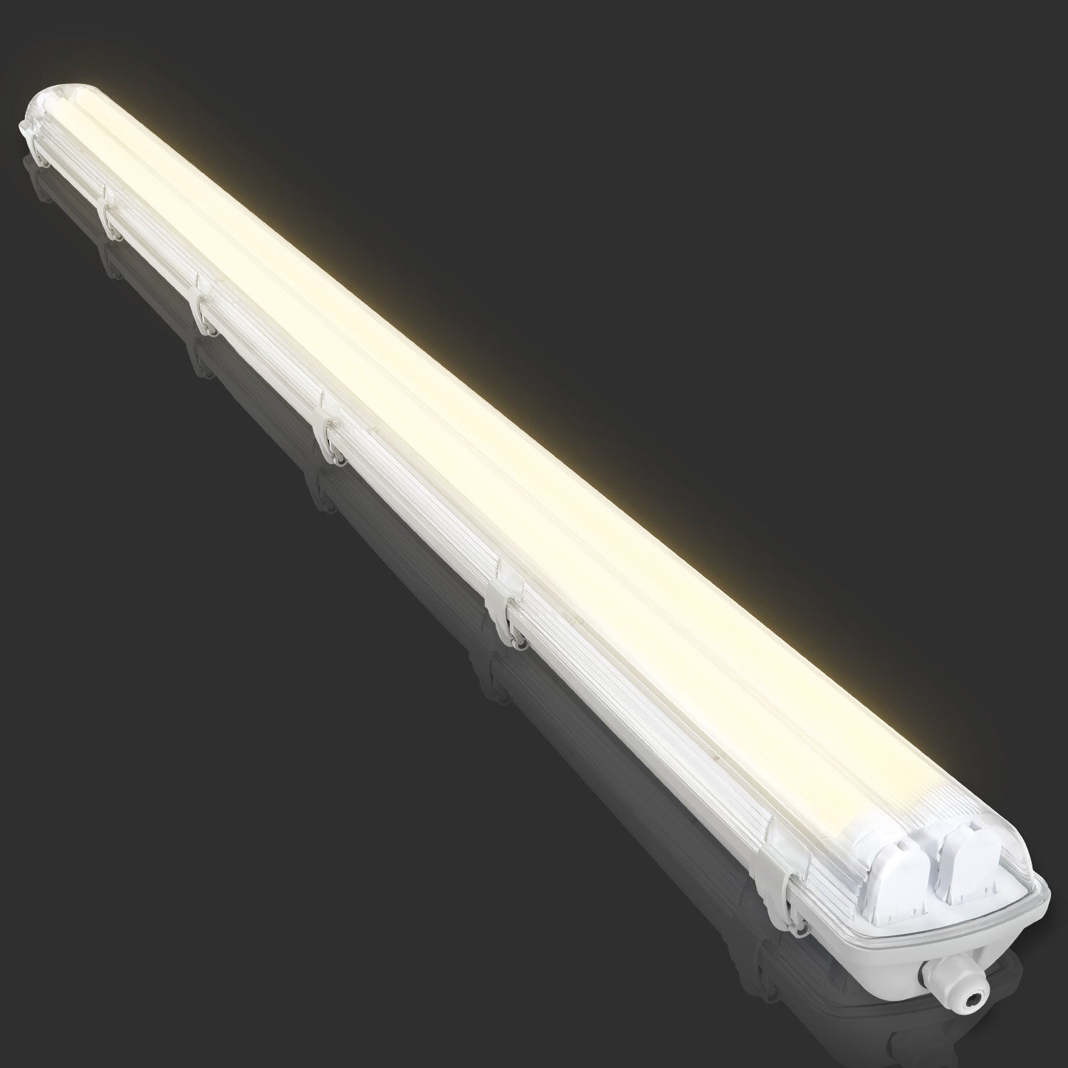 SWANEW LED Feuchtraumleuchte 18W/24W, 120cm/150cm Wannenleuchte, Kaltweiß/Neutralweiß, Doppelt T8 LED Werkstattlampe, Röhrenlampe IP65 Wasserfest