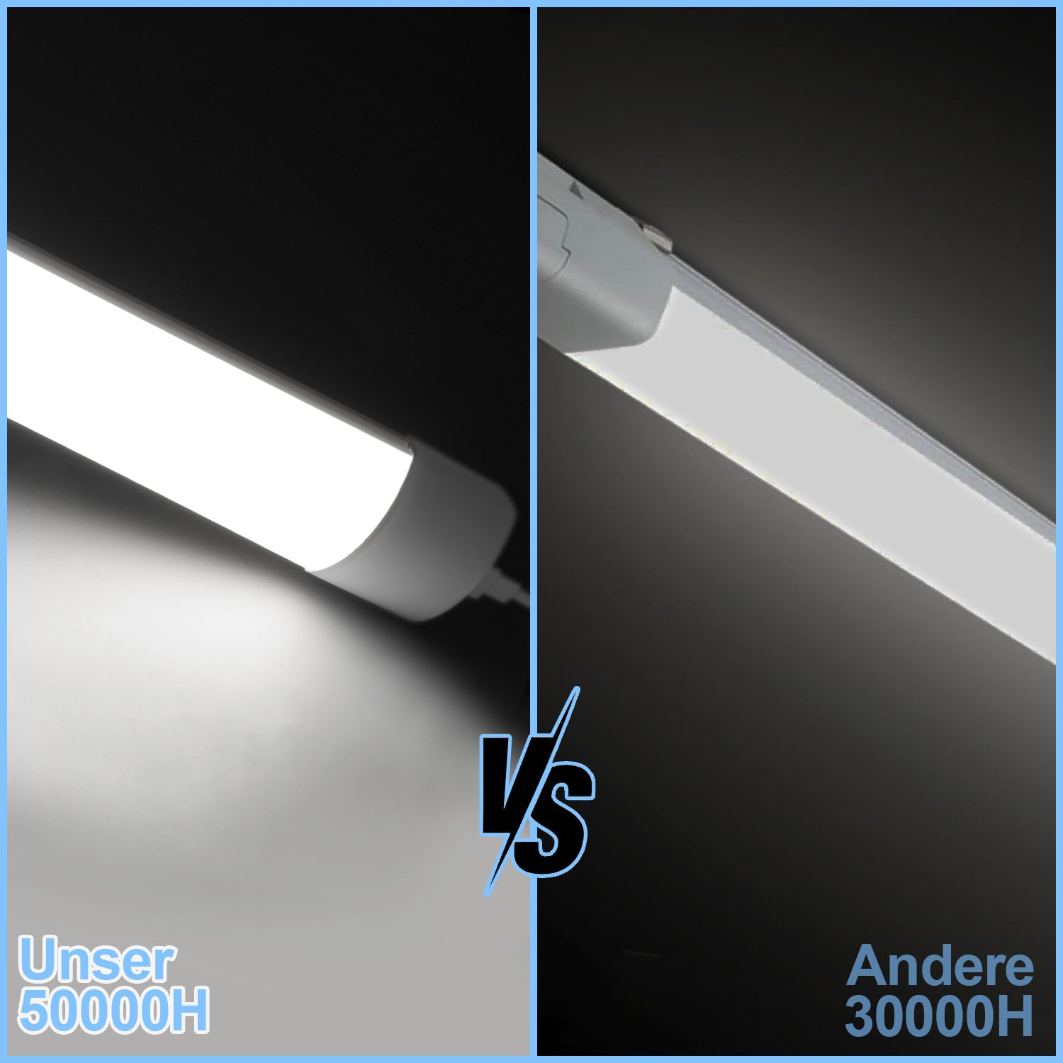 SWANEW LED Feuchtraumleuchte 18W/36W/48W, IP65 Wasserfest Led Röhre Werkstattlampe 4000K Neutralweiß, Wannenleuchte