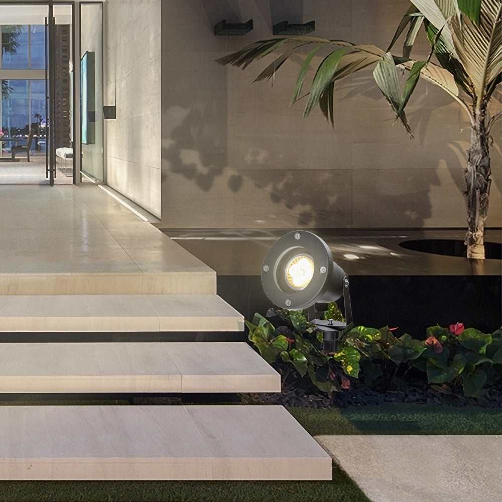 SWANEW LED Gartenstrahler 4W, Gartenleuchte GU10 4000K Warmweiß, Gartenbeleuchtung mit Erdspieß, IP65 Gartenlampe mit Stecker