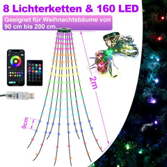 SWANEW LED Lichterkette Christbaumbeleuchtung, 160 LEDs, Baummantel