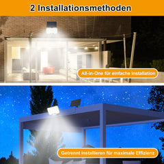 SWANEW LED Solar Wandleuchte, Wandfluter mit Bewegungsmelder, Gartenbeleuchtung Solarlampen