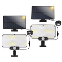 SWANEW LED Solar Wandleuchte, Wandfluter mit Bewegungsmelder, Gartenbeleuchtung Solarlampen